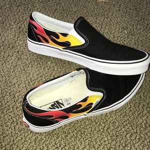 Vans Slip On Flame Shoes